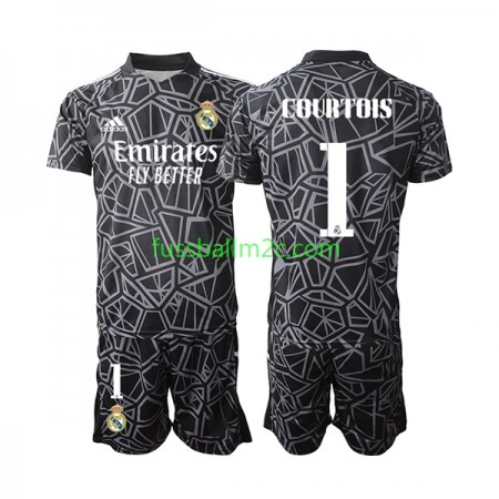 Fußballtrikots Real Madrid Courtois 1 Torwart Kinder Auswärts Trikotsatz 2022-2023